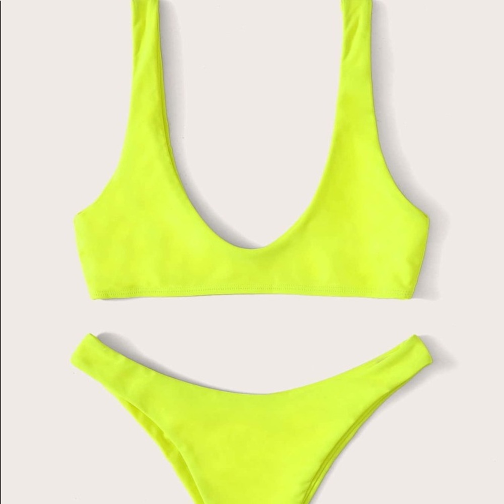 Neon Yellow High Cut Bikni Set